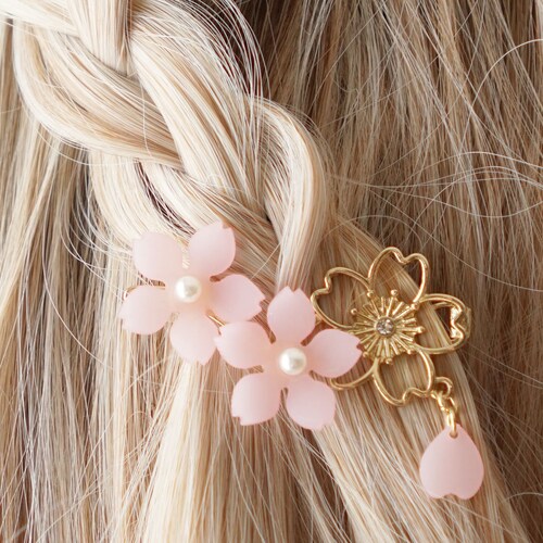 Pink Japanese Cherry Blossom Hair Clip Cute Cosplay Kawaii - Etsy Pink Japanese Cherry Blossom Hair Clip Cute Cosplay Kawaii - Etsy