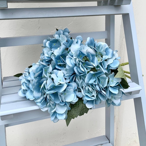 Artificial Hydrangea Stems Faux Hydrangea Blue Hydrangeas Something Blue Wedding Centerpiece Wedding Decor Silk Flowers Decor Set of 4