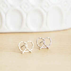 Gold Pretzel Earrings, Dainty Foodie Earrings, Auntie Anne's Wetzel Pretzels Earrings Oktoberfest image 4