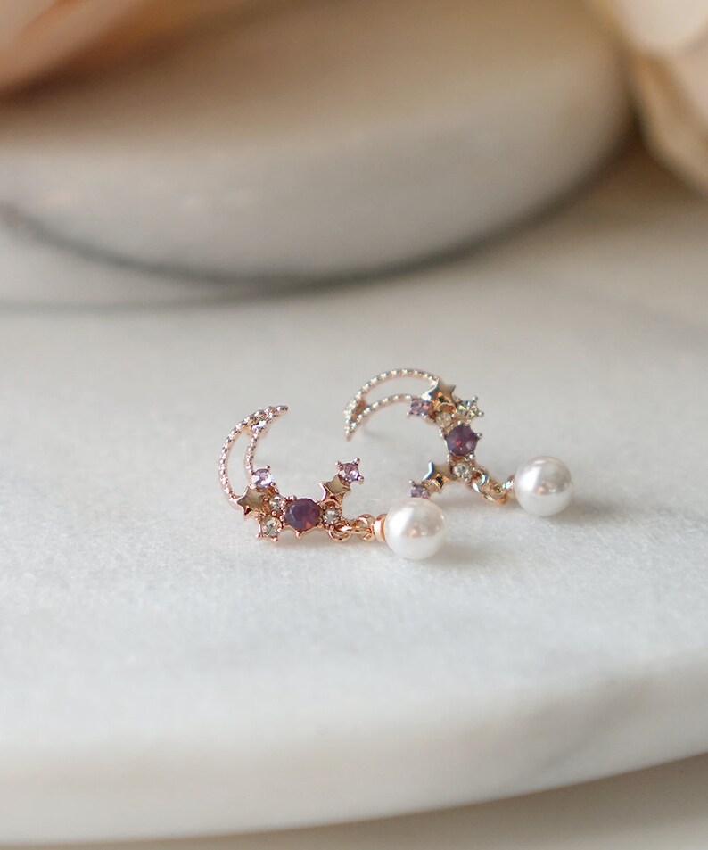 Cute moon earrings Clearance