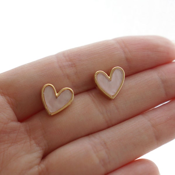 Little Heart Stud Earrings Something Blue Tiny Heart Stud Earrings Small Heart Earrings Gold Heart Earrings Dainty Heart Earrings Gift Idea