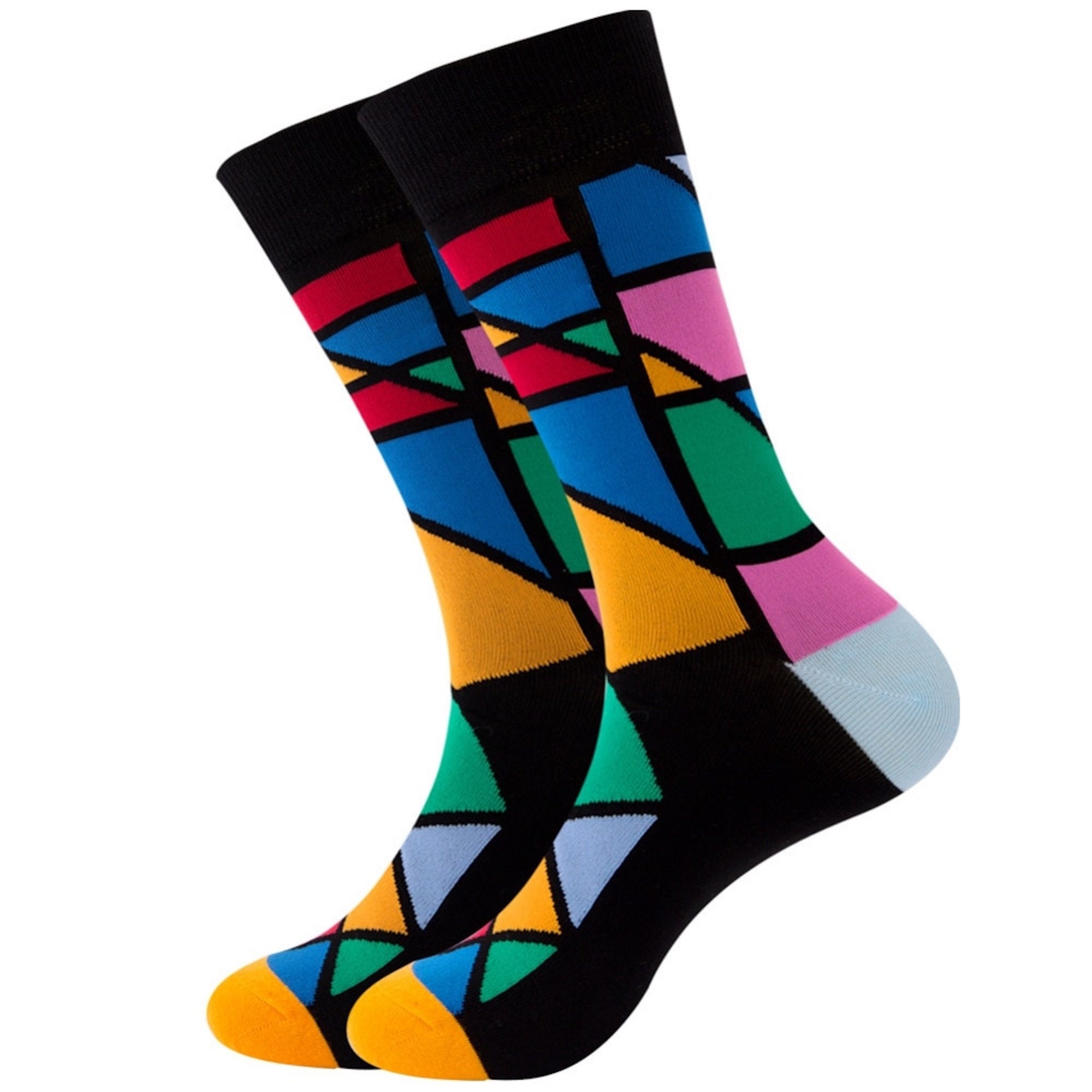2 PAIRS MENS COLORFUL Dress Socks Fun Happy Crew Socks Etsy