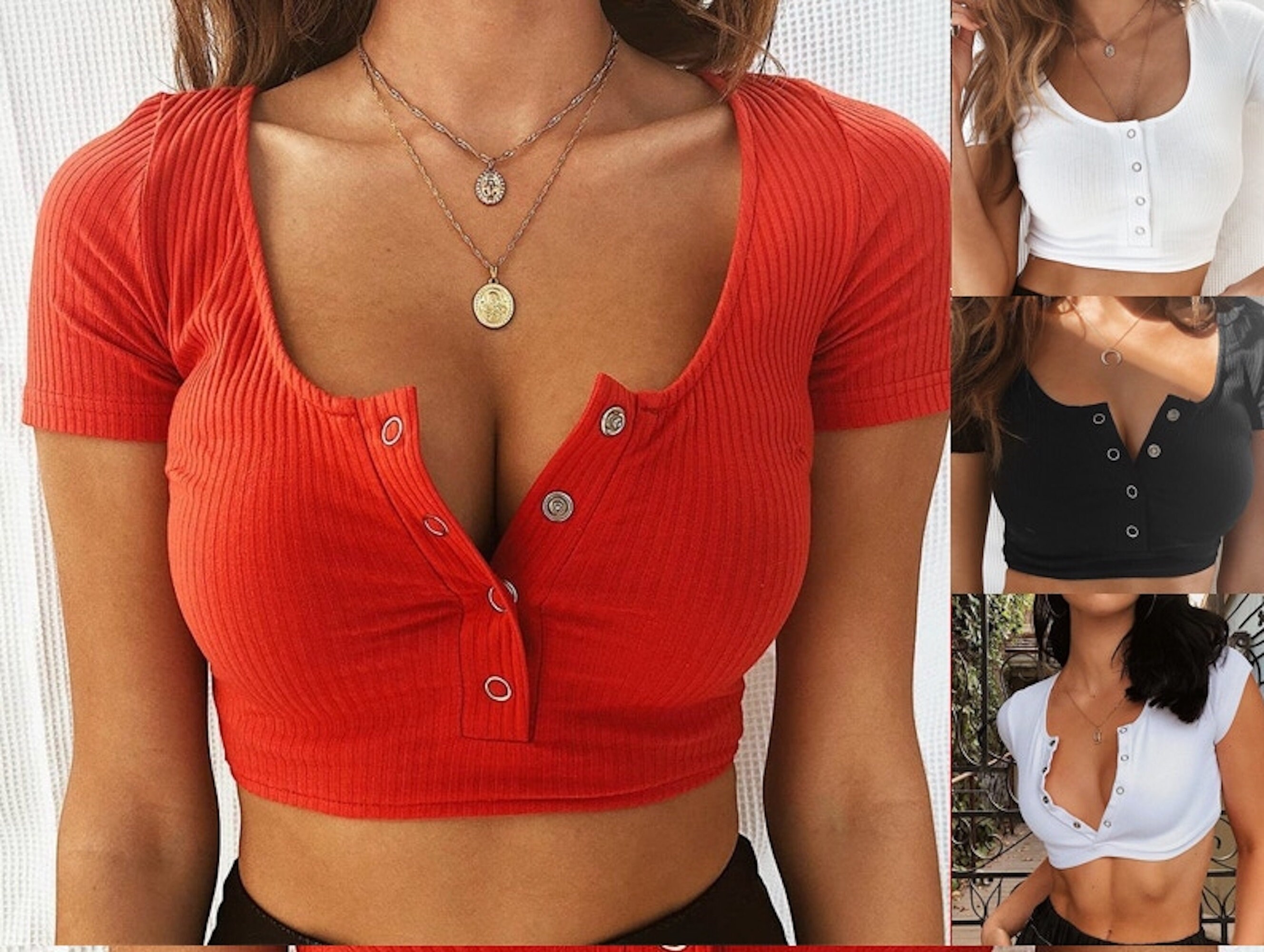 Sexy Crop Top Black Cleavage 