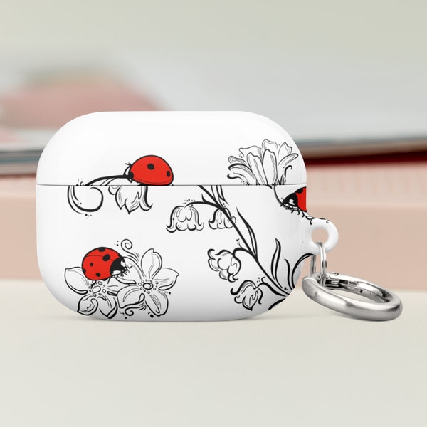 Ladybug and Flower AirPods Case | Lucky Floral Ladybug Illustration Insect Lover  Case for AirPods®