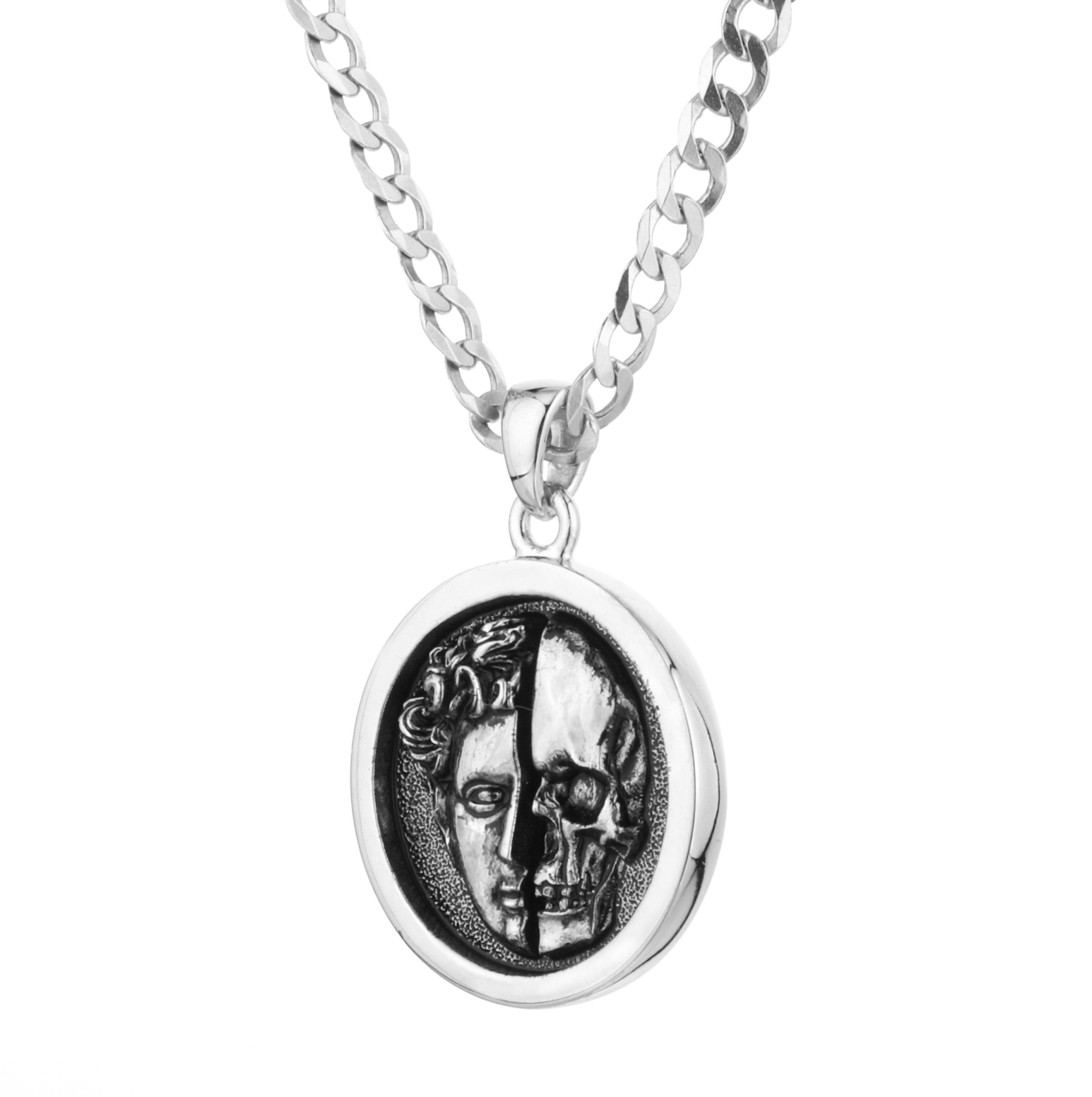 Sterling Silver Michelangelo Skull Men's Coin Medallion Etsy