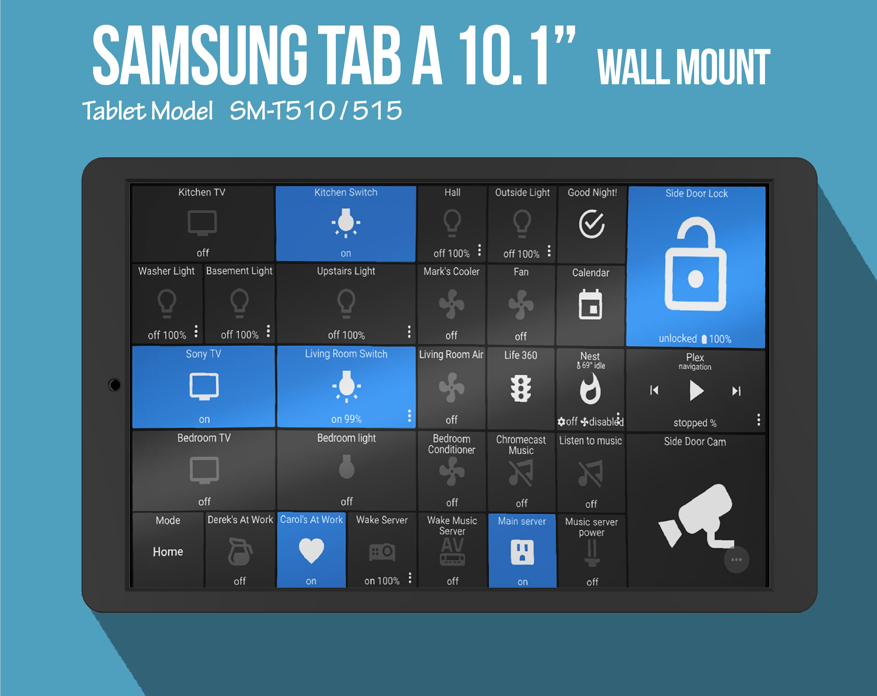 Tablette Samsung Tab A 10.1 SM-T510 / 515 Support mural NOIR -  France