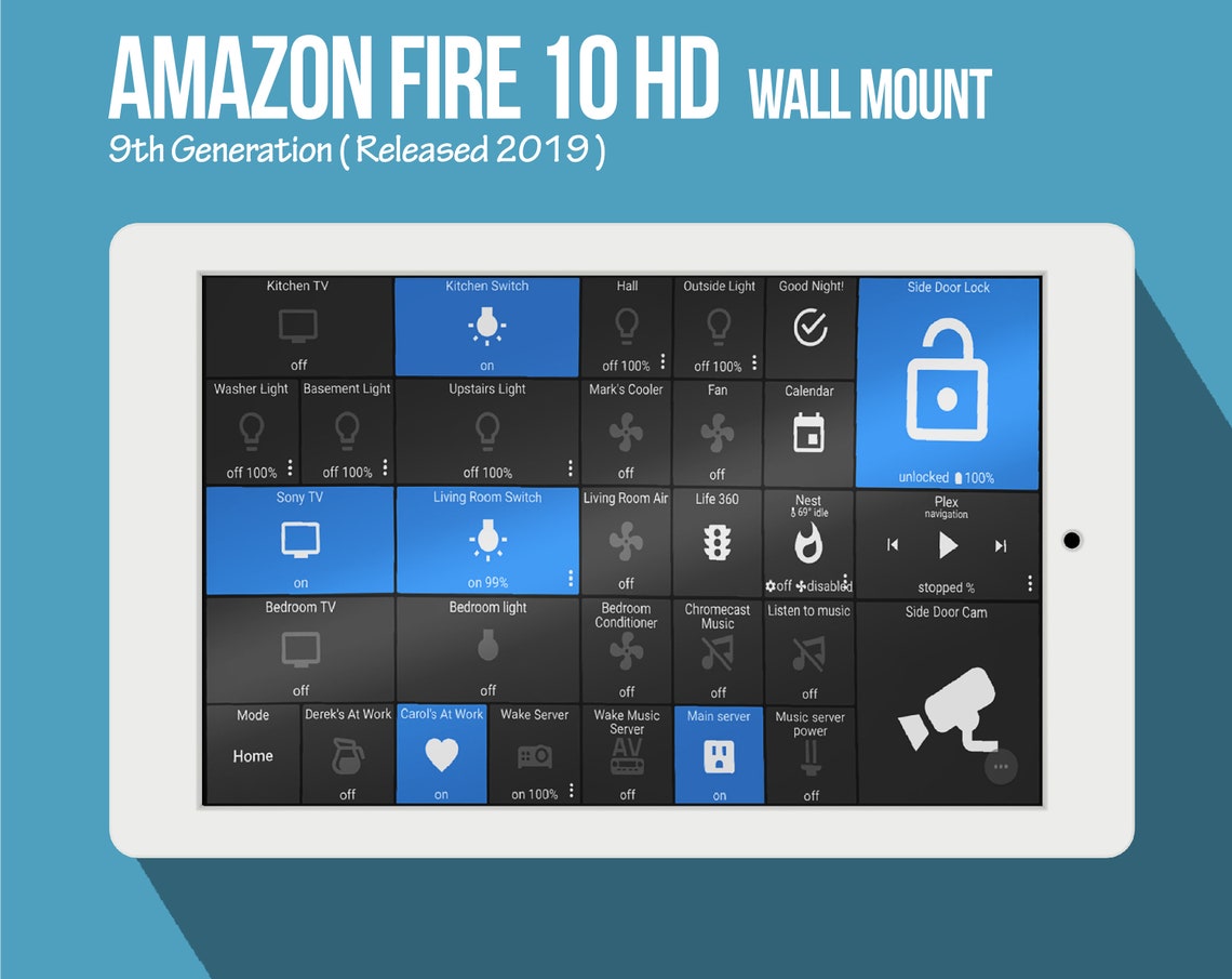 Amazon Fire HD 10 Tablet Wall Mount Kit Ribbon USB Charging Etsy