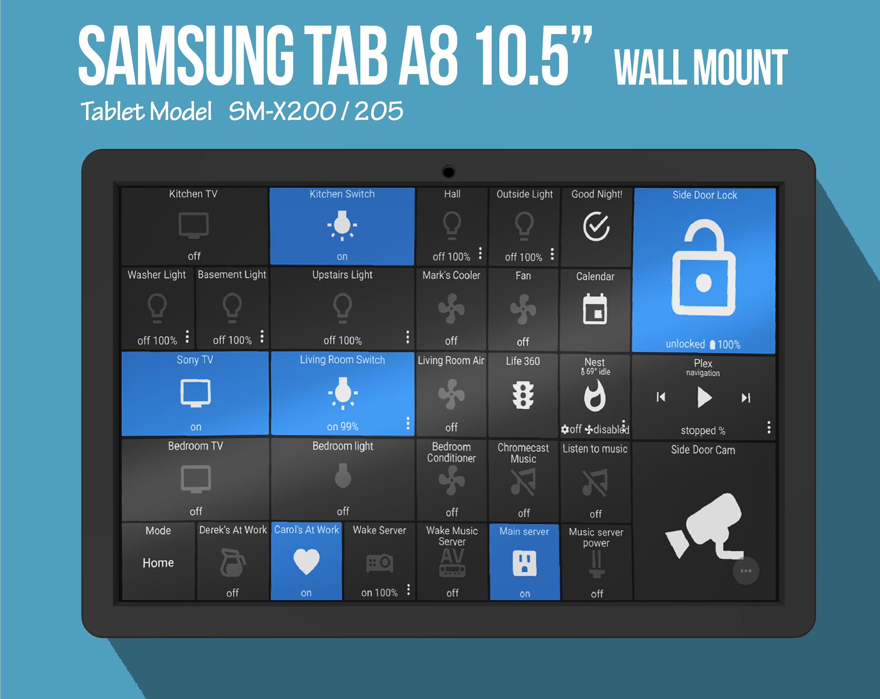 Samsung Tab A8 10.5 Tablet Sm-x200 / 205 Wall Mount - Etsy