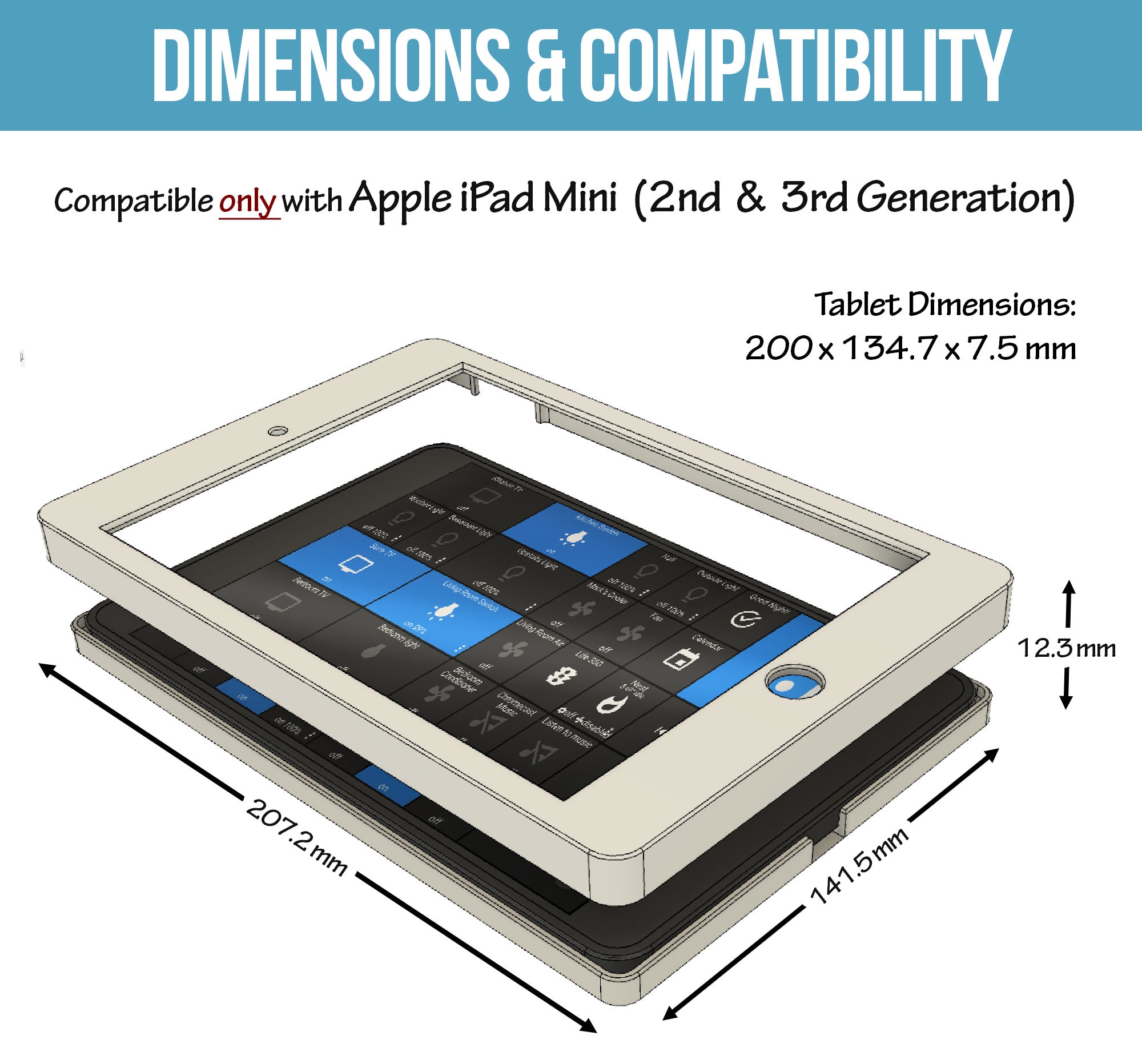 mærke forsætlig Goodwill Apple Ipad Mini 2 / 3 Tablet Wall Mount BLACK - Etsy