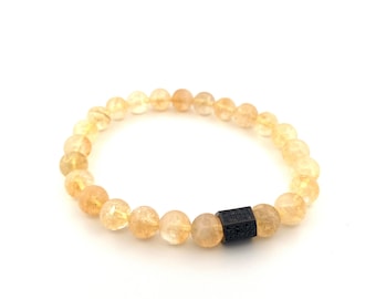 Natural Citrine Sterling Silver Bracelet | Citrine Abundance Beaded Bracelet | Crystal Jewelry Gift | Yellow Chakra Bracelet