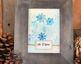 Original Watercolor Snowflake Painting