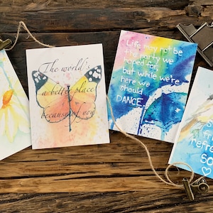 Notecard Set - Friendship Notecards, Scripture Notecards, Any Occasion Notecards, Blank Notecards, Watercolor Cards, Set of 4 Cards