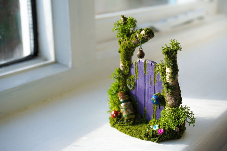 Caoimhe The Mini Fairy Door. Purple. Amethyst Fairy Doors image 1