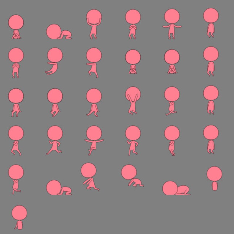 Shimeji Base 2 33 Set extra Poses 2022 Update Etsy