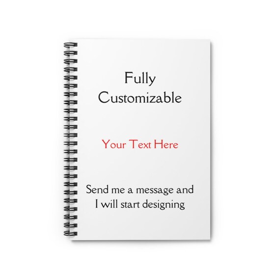 Custom Spiral Notebook Personalized Notebook Journal Etsy