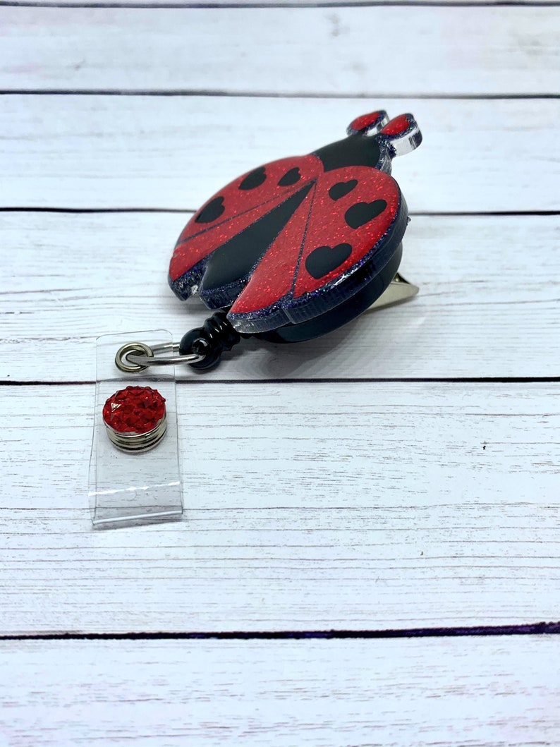 Love Bug Badge Holder Love Bug Retractable Badge Reel Valentine Badge Holder Valentine Badge Reel Valentine ID holder,