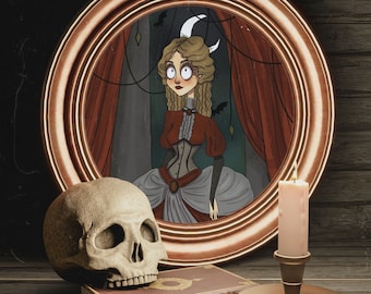 Tim Burton Style Custom Portrait Print – Gothic Horror Drawing (Digital)