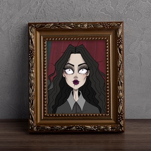 Retrato personalizado de Tim Burton, regalo de retrato de la familia Addams, retrato de pareja, pesadilla de terror antes de Navidad, dibujo gótico, regalo de Halloween