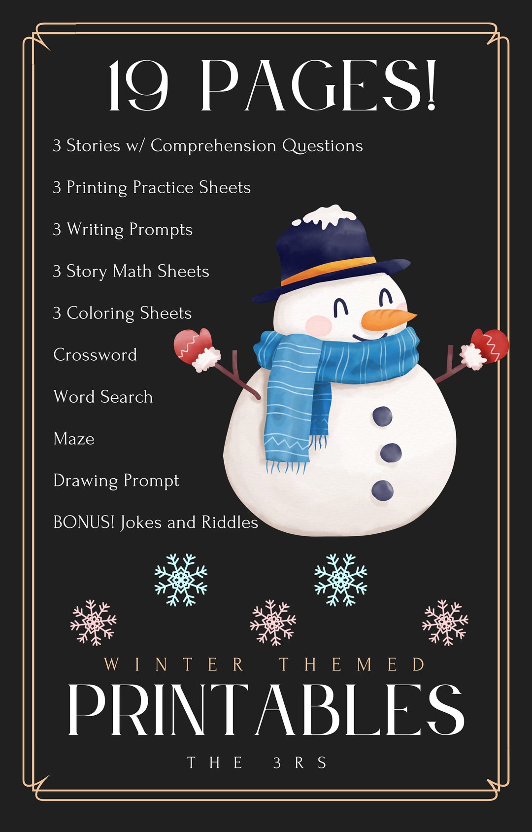 Winter Themed Homeschool Printables Reading Writing Arithmetic Young ...