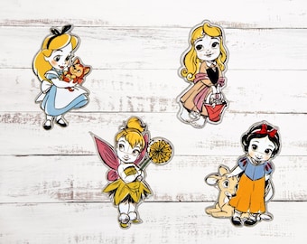 Animators Series 4 Sketch Pin Set Disney Park Trading Pins Girl Characters ~ New