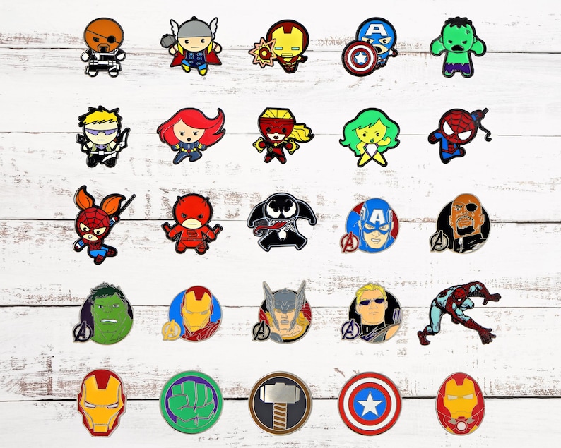 Marvel Avengers Themed 5 Disney Park Trading Pins Starter Set ~ Brand ...