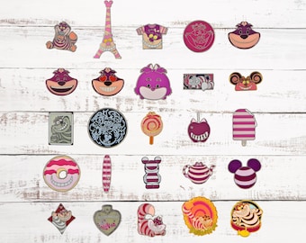 Cheshire Cat Themed 5 Disney Park Trading Pins ~ Randomly Assorted ~ Brand New