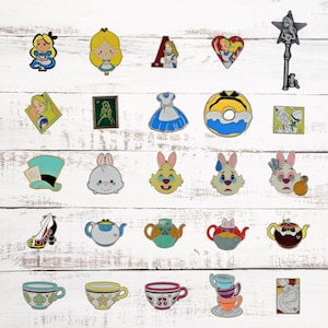 Alice In Wonderland 5 - 25 Themed Disney Trading Pins ~ Randomly Assorted ~ Brand New