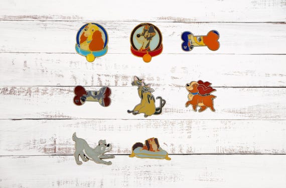 Disney Pins Lady and the Tramp Movie Themed 5 Trading Park Pin Set