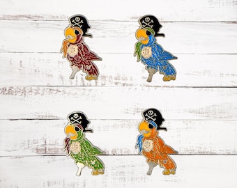 4 Pirates of the Caribbean Color Parrots Disney Parks Trading Pin Set ~ Brand New
