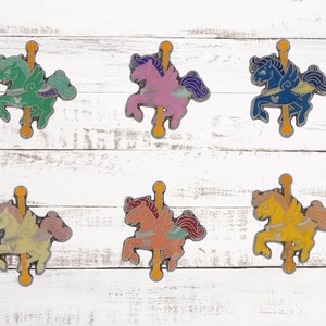 6 Fantasia Carousel Pegasus Color Horses Disney Park Trading Pin Set ~ Brand New