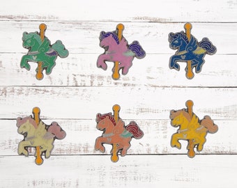 6 Fantasia Carousel Pegasus Color Horses Disney Park Trading Pin Set ~ Brand New