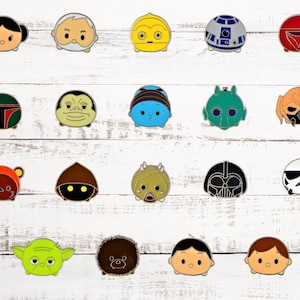 5 Random Star Wars Tsum Tsum Style Characters Disney Park Trading Pin Set ~ New