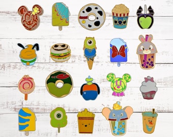 5 Food Shape Character Pins Disney Park Trading Pin Set Randomly Selected ~ New