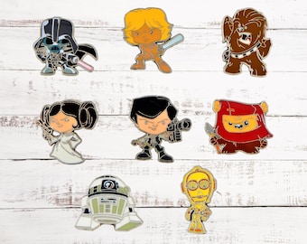Star Wars "Cute" Authentic Disney Trading Pin Set - 8 Total LE Pins - Brand New