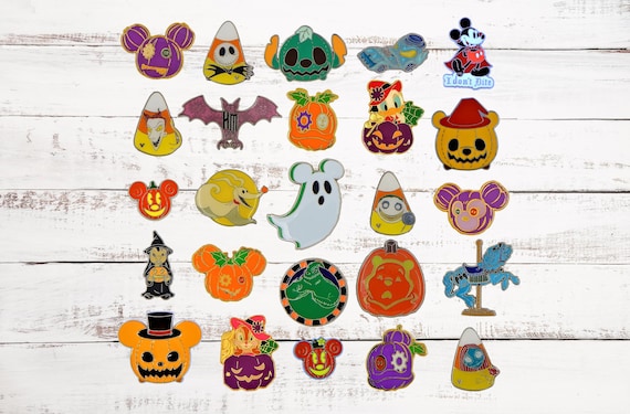 5 Halloween Themed Pins Walt Disney World Park Trading Pin Set