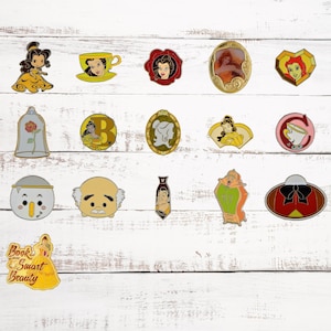 Belle ~ Beauty and the Beast Set with 5 Assorted Disney Trading Pins ~ Brand New