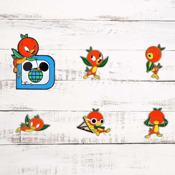 5 Randomly Selected Florida Orange Bird Pins Disney Park Trading Pin Set ~ New