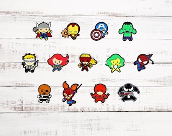 5 Random Marvel Kawaii Style Characters Disney Pin Trading Set Avengers ~ New