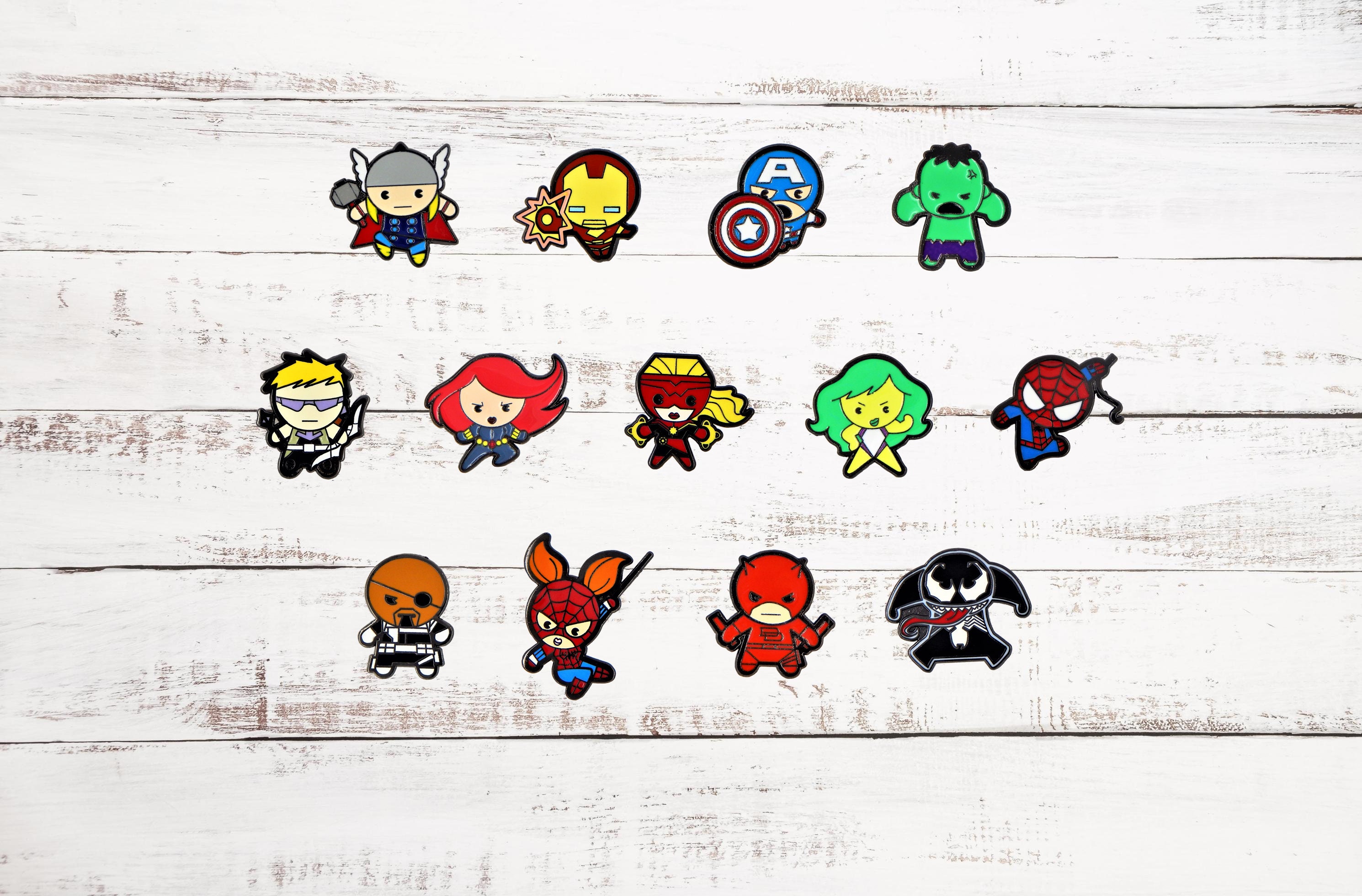 【限定品】マーベルキャラクター限定版ピンズセット MARVEL USA直輸入】MARVEL マーベル カワイイ Kawaii エナメル ラペル