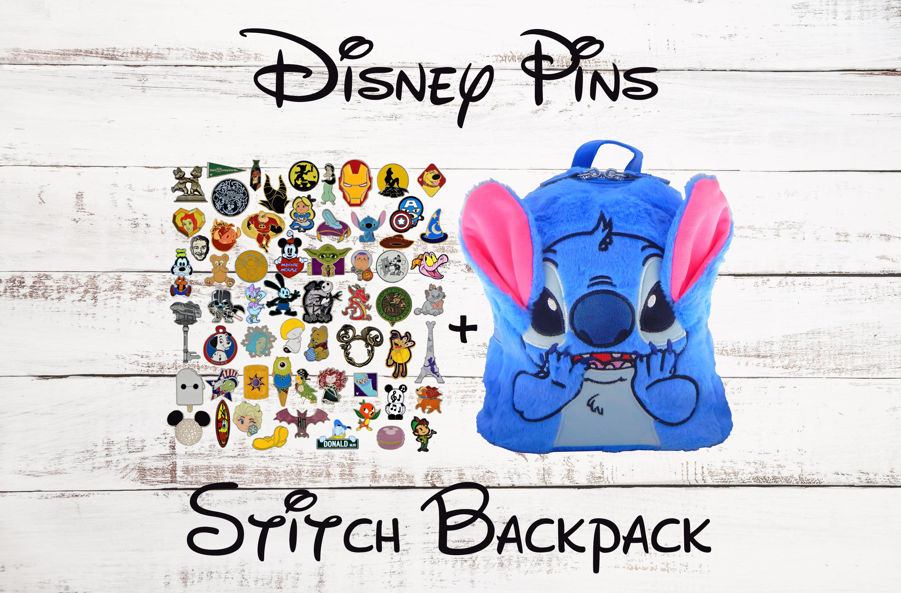 スティッチ ディズニー スモール ブルー バックパックと 100 個の