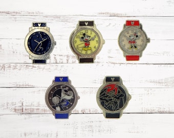 Disney Character Wrist Watch Pins Collection 5 Specific Park Trading Pin Set New