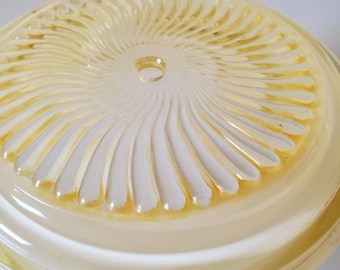 Vintage Ceiling Light Shade Fixture Cover White Frosted Scalloped 8x3.5 in