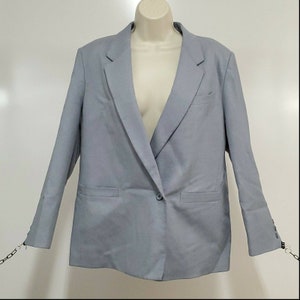 Vintage Womens 12 Blazer Investments Gray Wool One Button Winter Suit Jacket