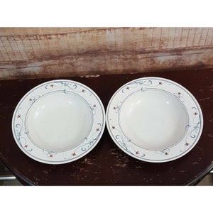 Mikasa Intaglio Annette Set of 2 Wide Rimmed Soup Bowls Vintage