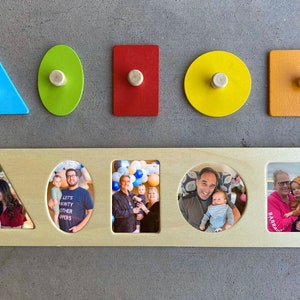 Personalized Photo Puzzle: Wooden Toddler Toy, First Birthday Gift, Christmas Gift, Montessori Learning