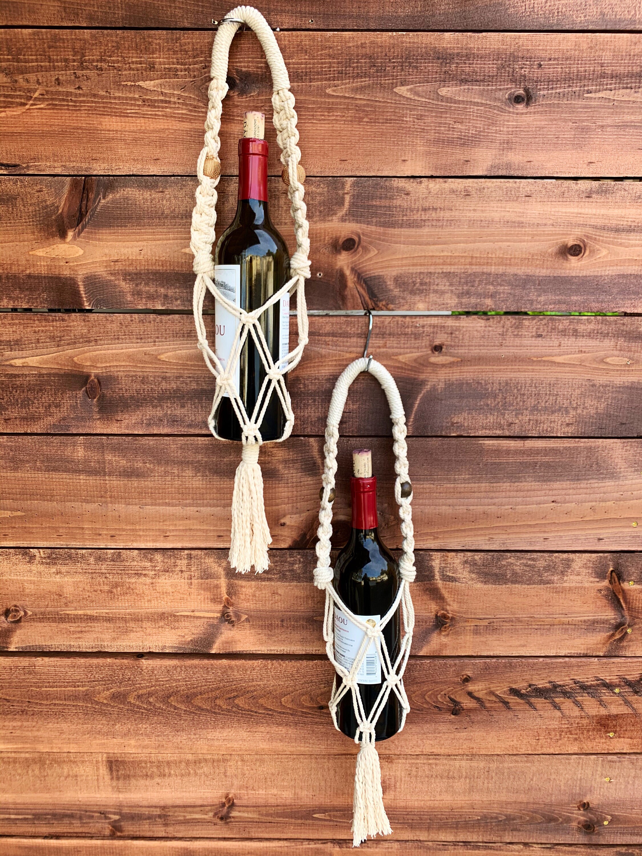 Macrame Wine Tote Etsy