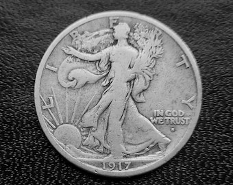 1917-s Walking Liberty half, obverse mint mark in fine condition.