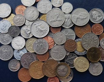 World Coins, 2 lb bag of foreign coins, some over 70 years old.