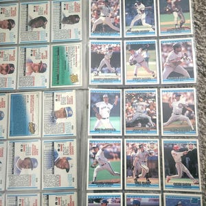Tarjetas de béisbol vintage de Donruss, 90 diferentes, excelente estado.