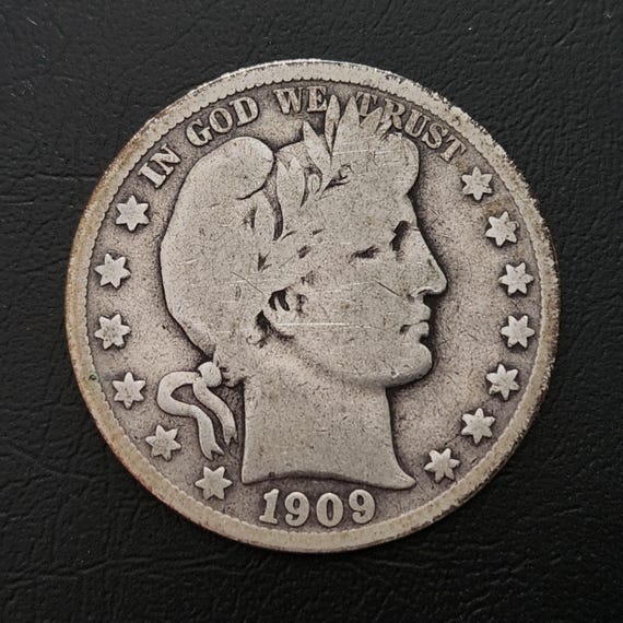 軽*剛様 1909年 バーバー　ハーフダラー 銀貨セット 1909年頃のバーバー・ハーフダラー。状態は非常に良好です。90%銀製で